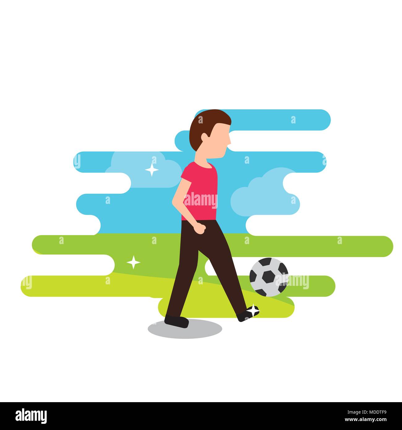 Young people playing football Stock Vector Images - Alamy