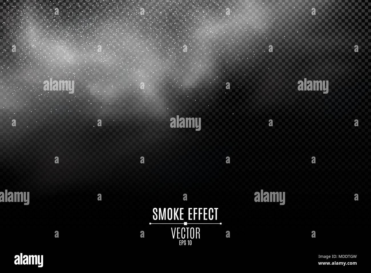 Thick smoke on a transparent dark background. Light mist. Smoke from the  fire. White dust. Thick cloud. Steam on top. Smoke effect for your design.  Ve Stock Vector Image & Art -
