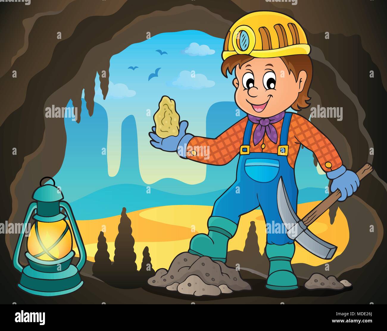 Miner theme image 4 - eps10 vector illustration. Stock Vector