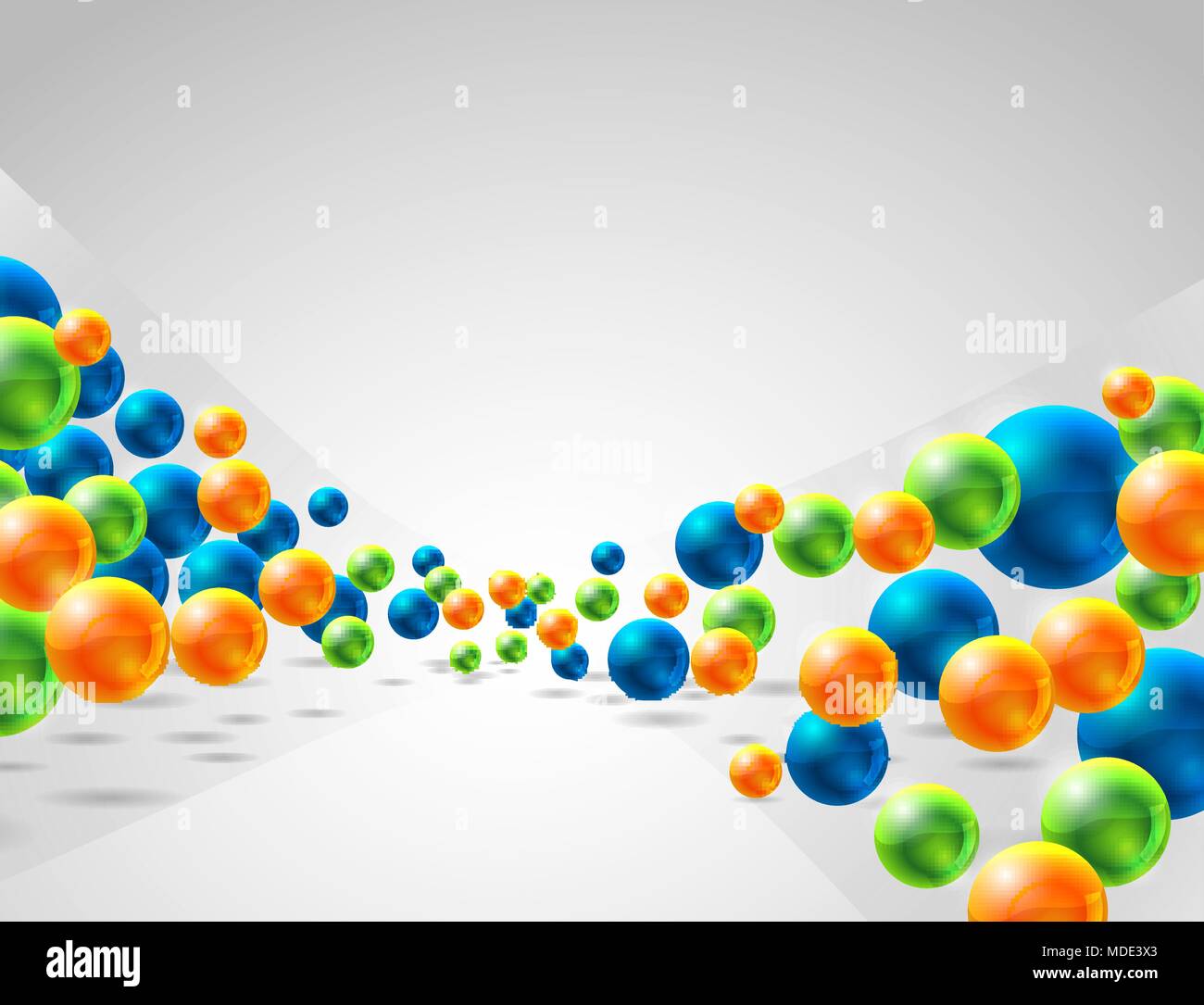 abstract vector background with blue orange and green spheres Stock ...