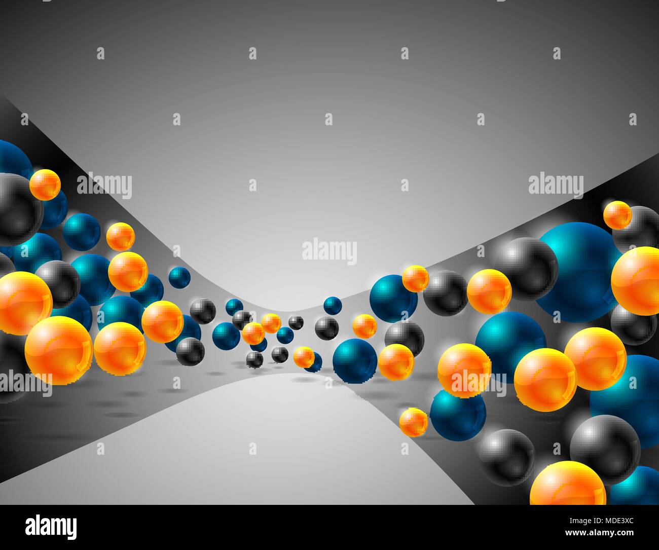 abstract vector background with blue orange and black spheres Stock ...