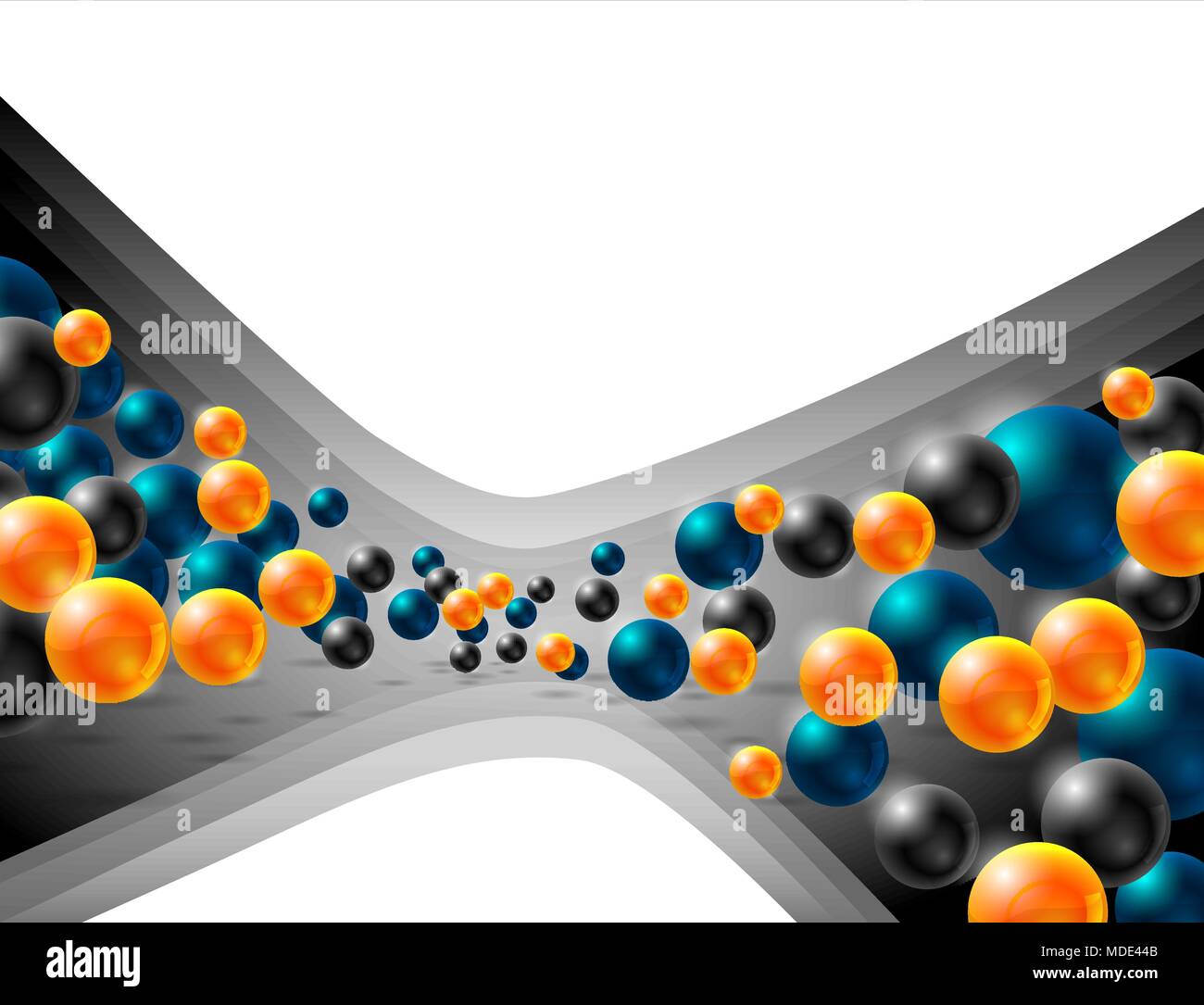 abstract vector background with blue orange and black spheres Stock ...