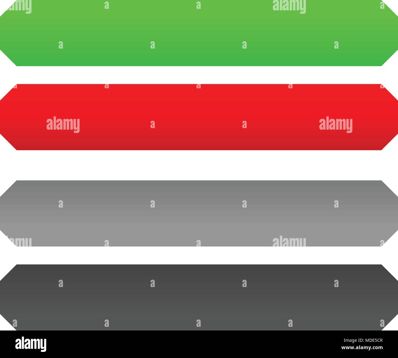 Red and green button / banner / tag set with disabled versions Stock ...
