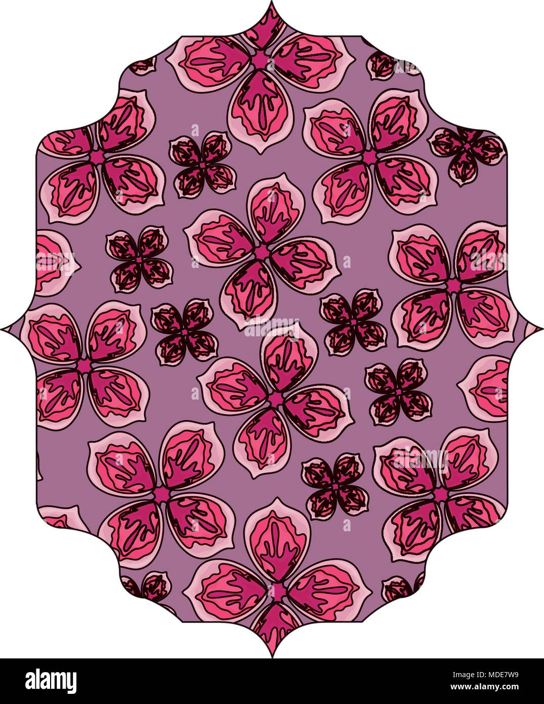 colorful arabic frame with floral design, vector illustration Stock ...