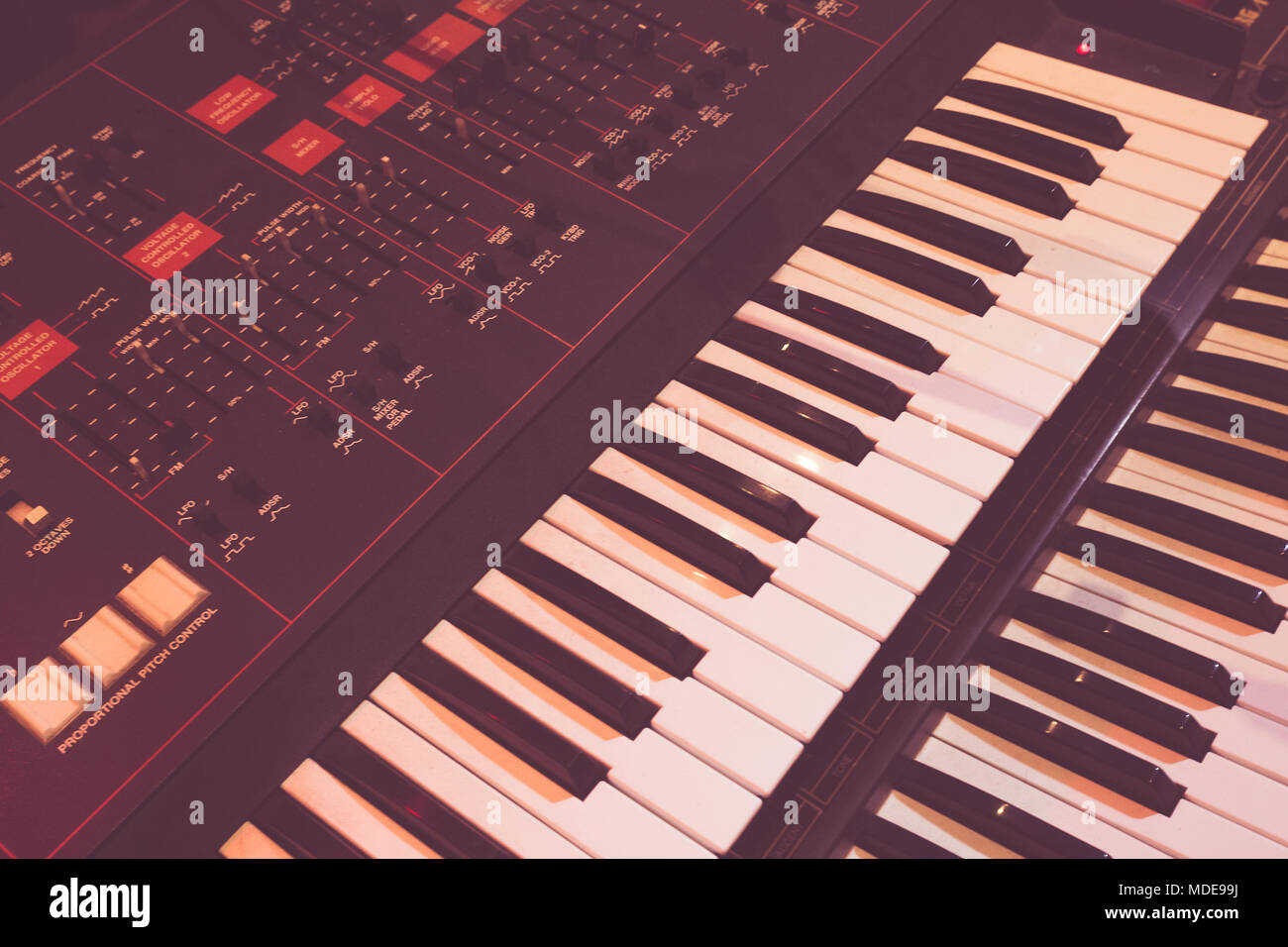 Old synthesizer used to create beautiful music Stock Photo Alamy