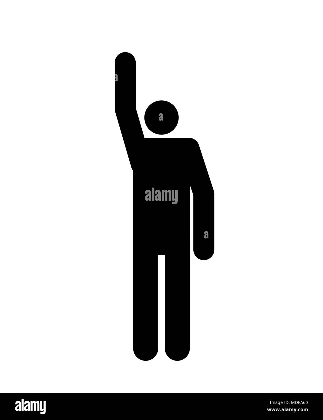 Man hand up pictogram. Guy sign. Vector icon Stock Vector Image & Art ...