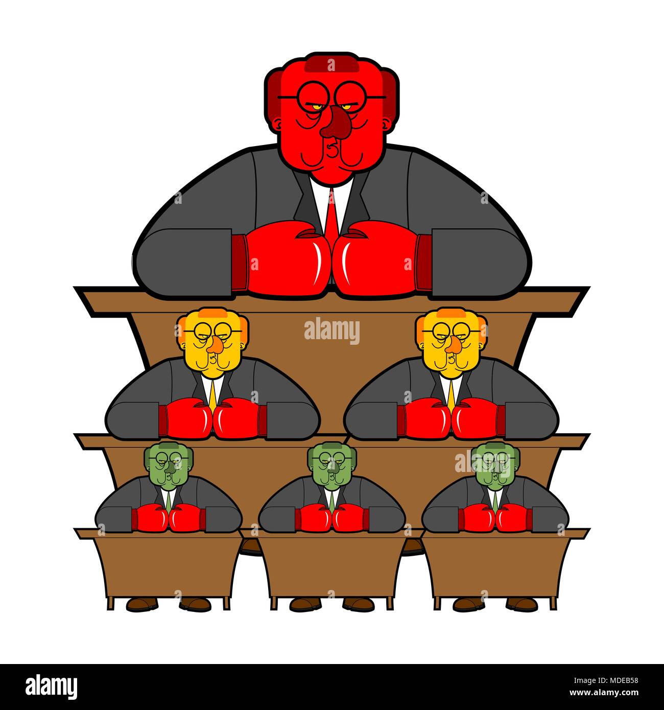 Bureaucracy system government officials State employee Cartoon style