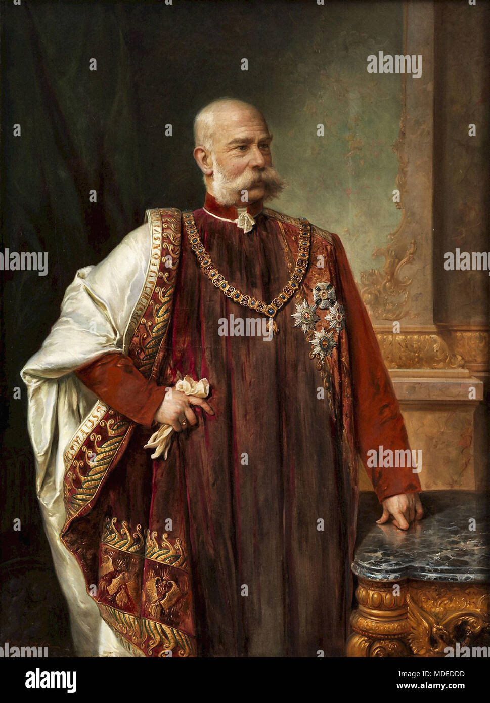 Zatzka Hans - Portraitbildnis Des  U00D6sterreichischen Kaisers Franz Joseph I 1 Stock Photo