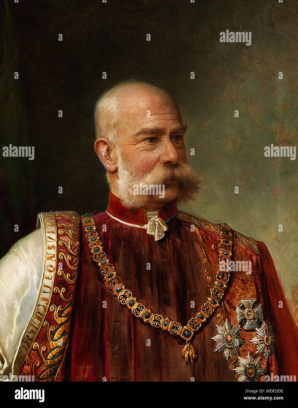 Zatzka Hans - Portraitbildnis Des  U00D6sterreichischen Kaisers Franz Joseph I 2 (Detail) Stock Photo