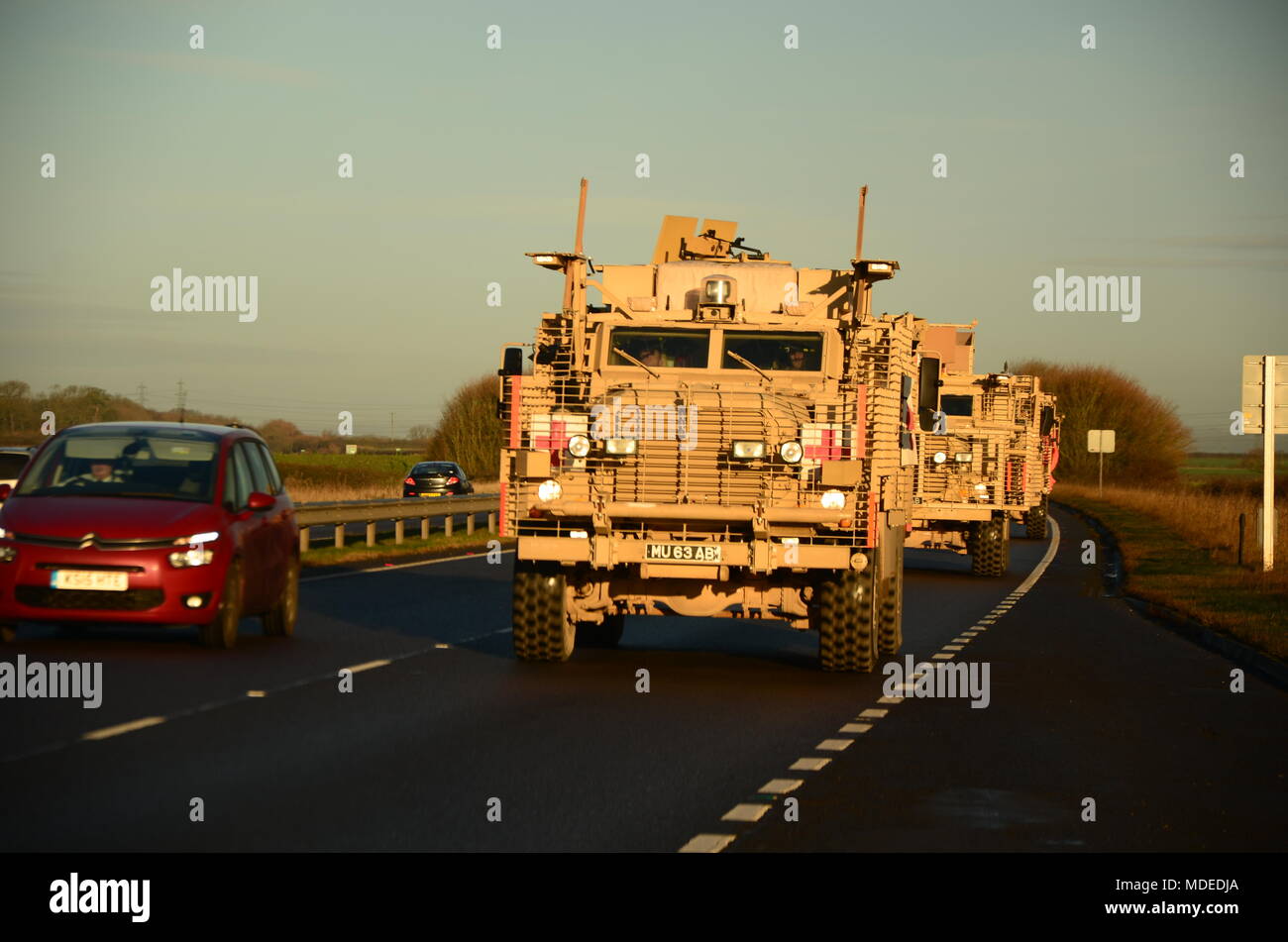 Army Ambulance, Mastiff Armoured personnel carrier  (Ridgeback) Stock Photo
