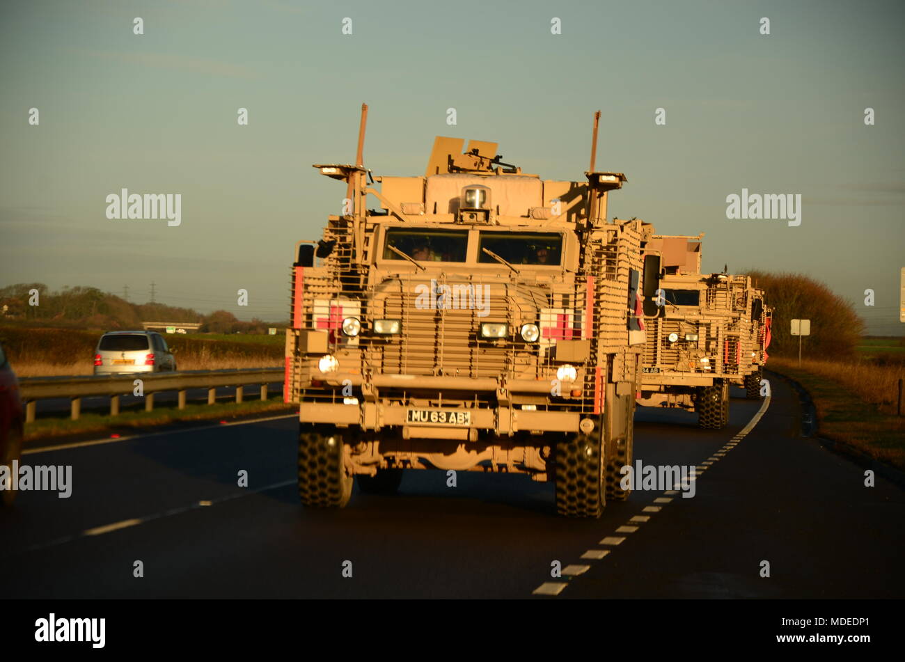 Army Ambulance, Mastiff Armoured personnel carrier  (Ridgeback) Stock Photo