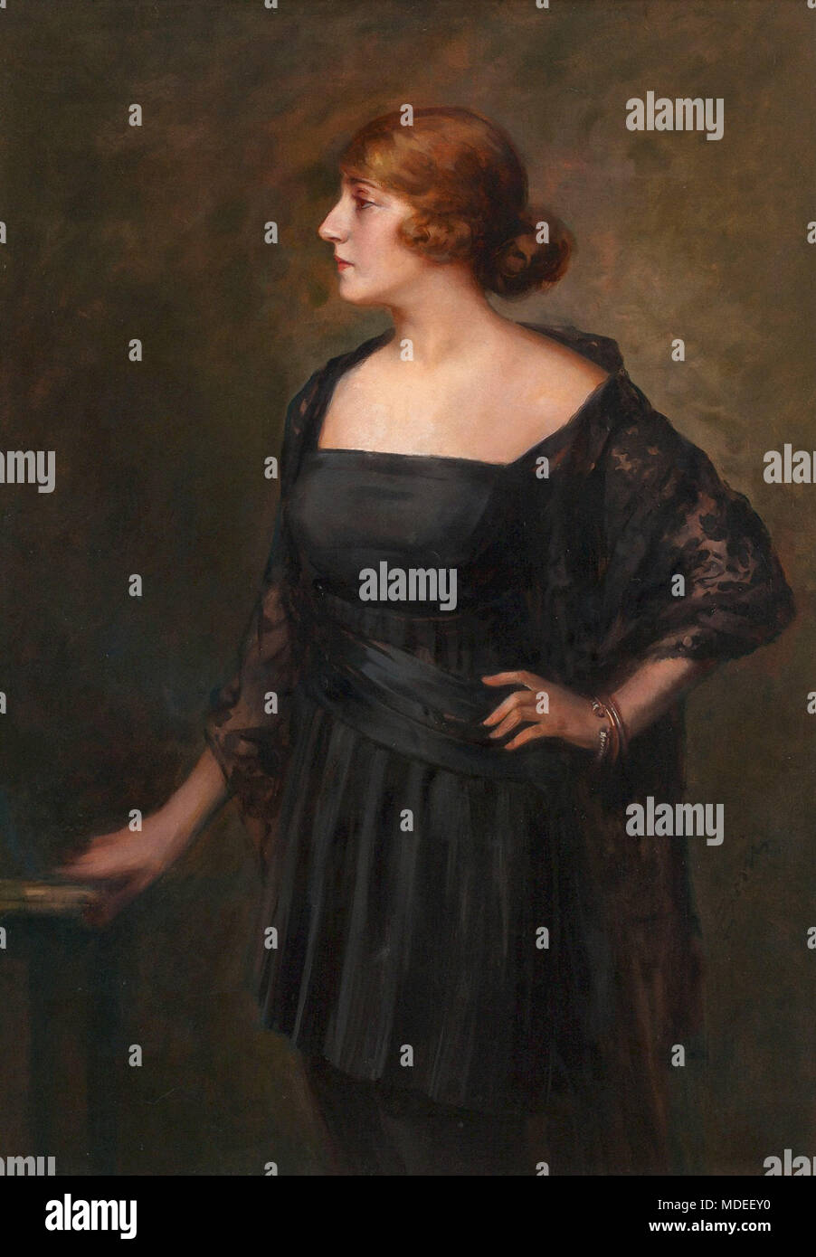 Zorn Anders - Woman in a Black Dress (Portrait of the Lady of the House) Stock Photo