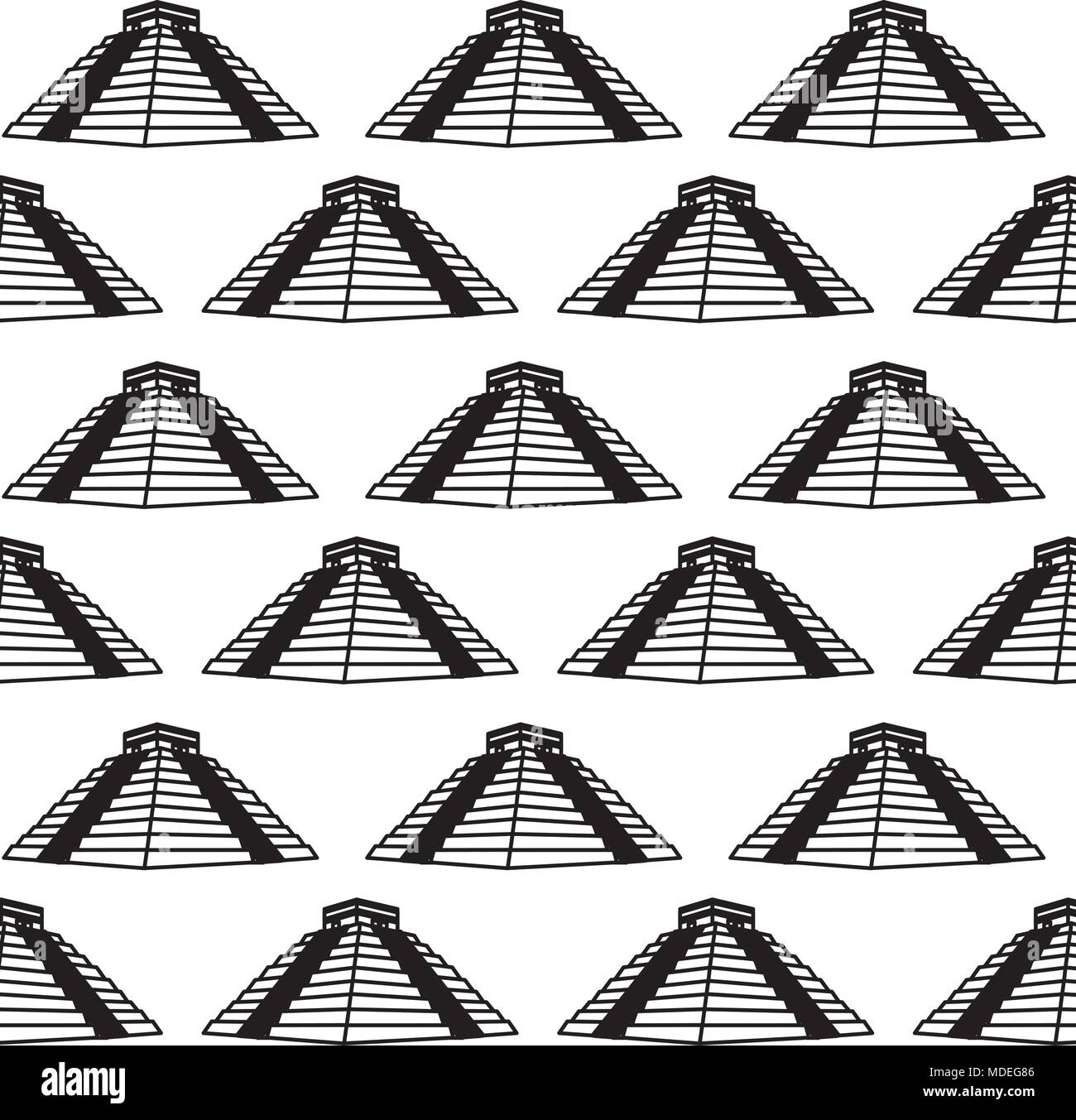 line chichen itza aztec pyramid background Stock Vector Image & Art - Alamy