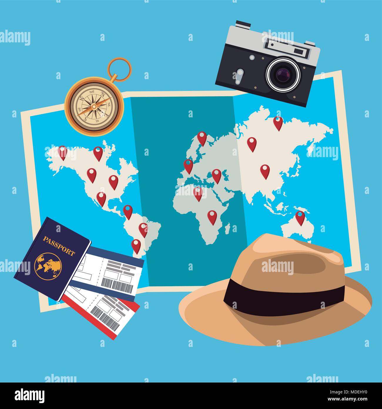 Travel around the world Stock Vector Image & Art - Alamy