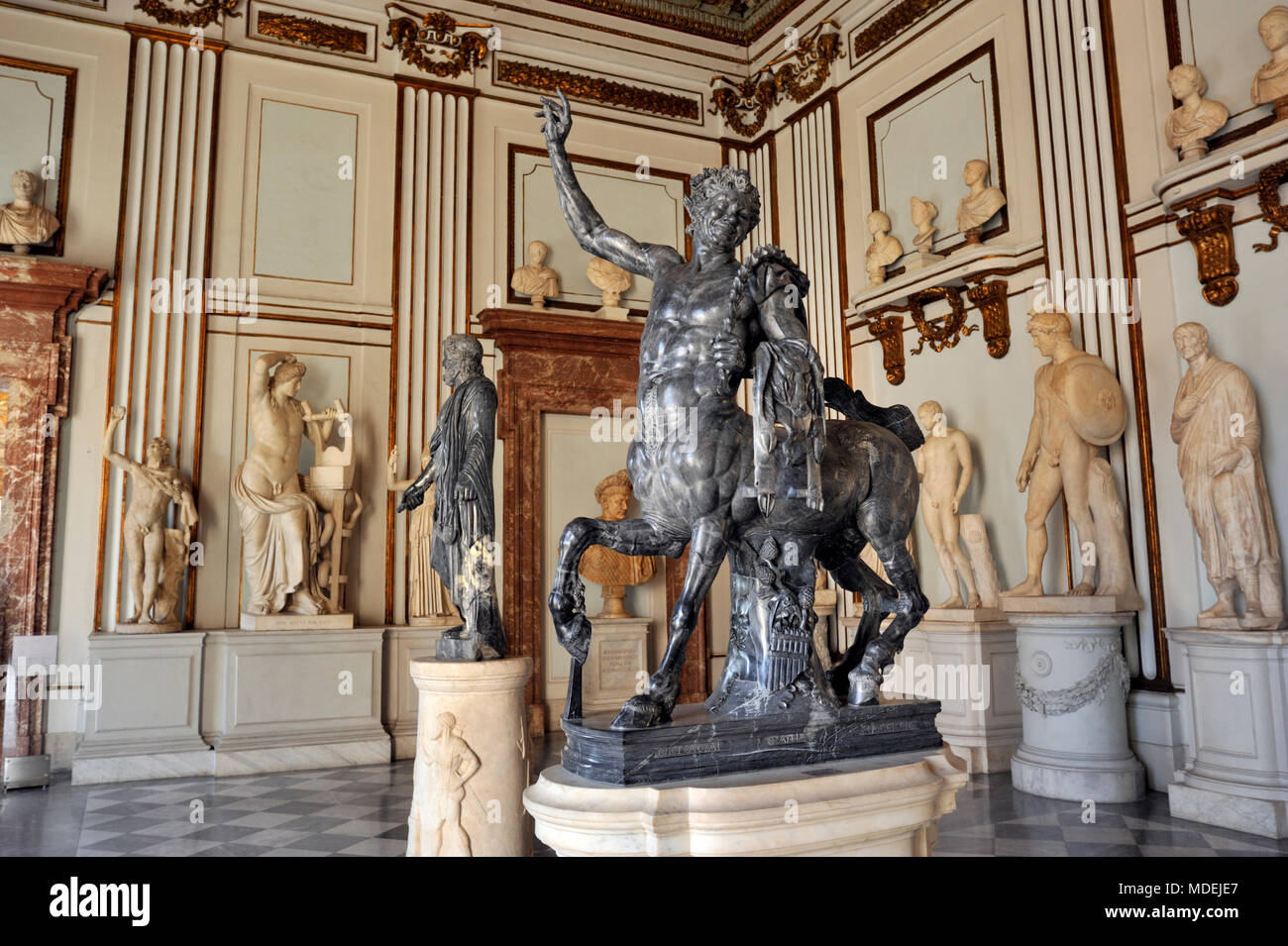 Italy, Rome, Capitoline Museums, Musei Capitolini, Palazzo Nuovo, Great Hall, Centauro Giovane, Young Centaur (Furietti Centaur), roman sculpture Stock Photo