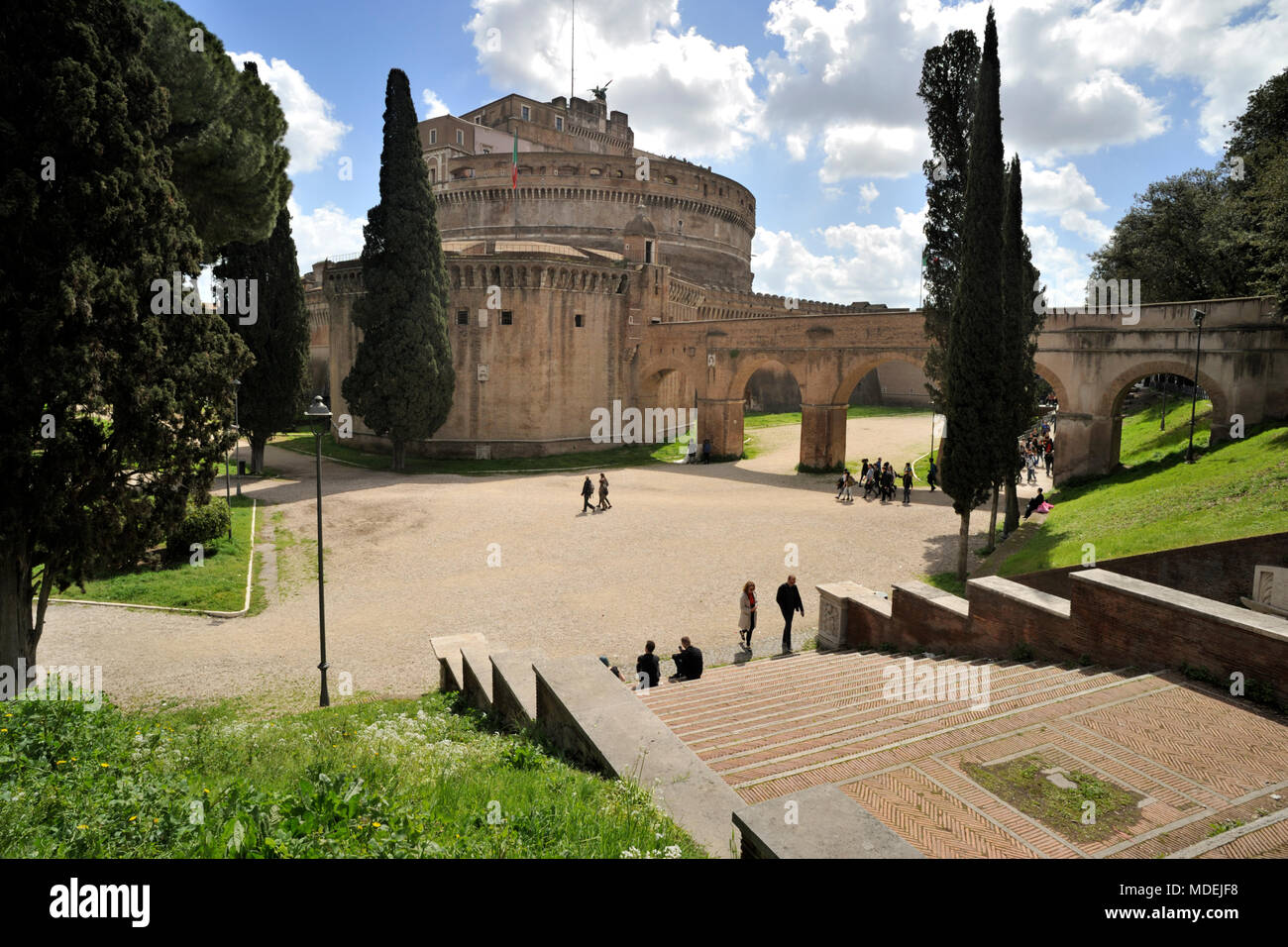 Italy, Rome, Castel Sant'Angelo gardens Stock Photo