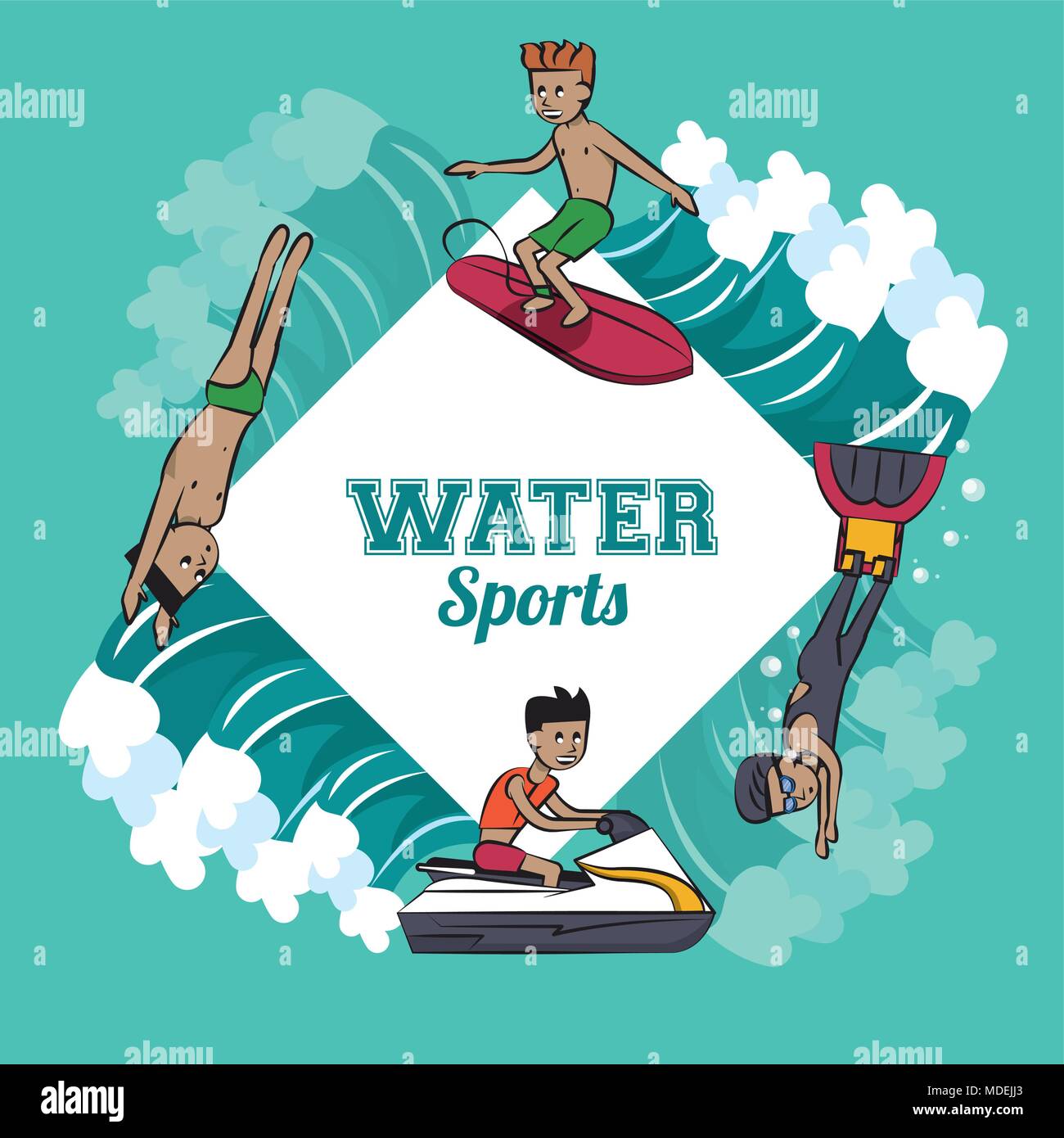 Water sports cartoon Stock Vector