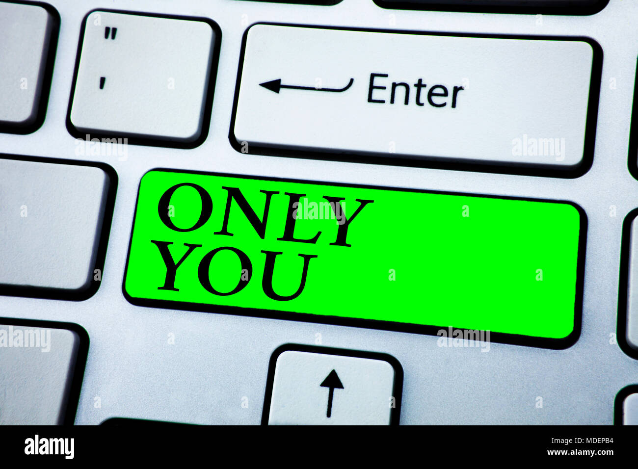 Conceptual hand writing showing Only You. Concept meaning The chosen one No  other wanted or needed Roanalysistic expression Stock Photo - Alamy