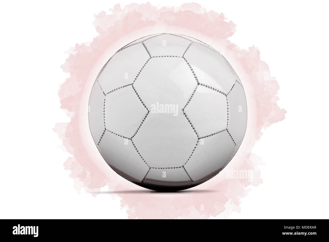 Digital Artwork sketch of a Soccer ball. Blanco Stock Photo