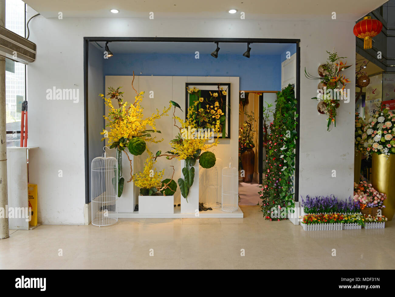 Arty shop display at the plant market in Beijing, China Stock Photo Alamy