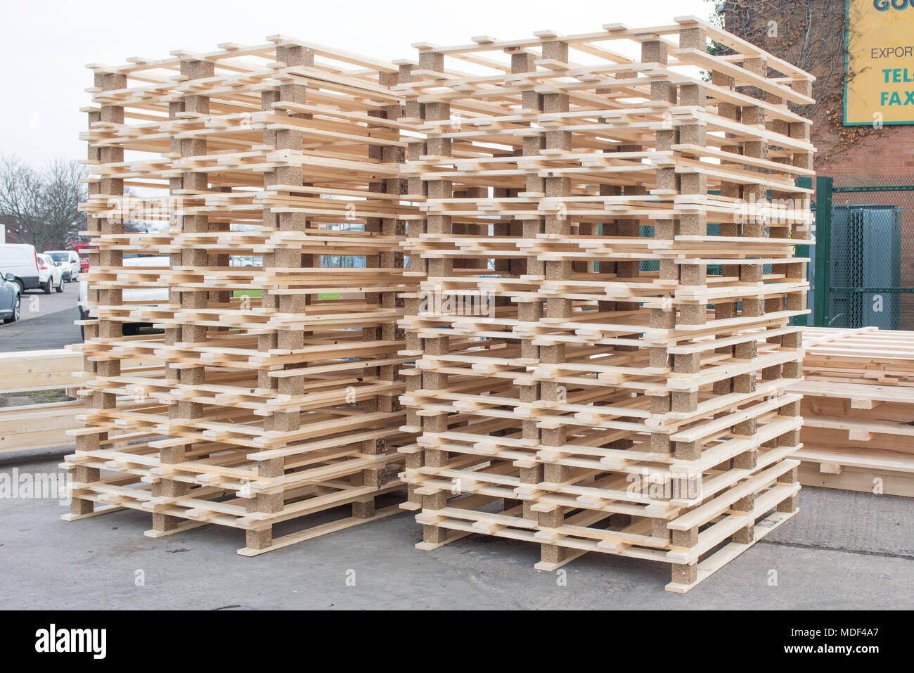Stack of industrial pallets hires stock photography and images Alamy