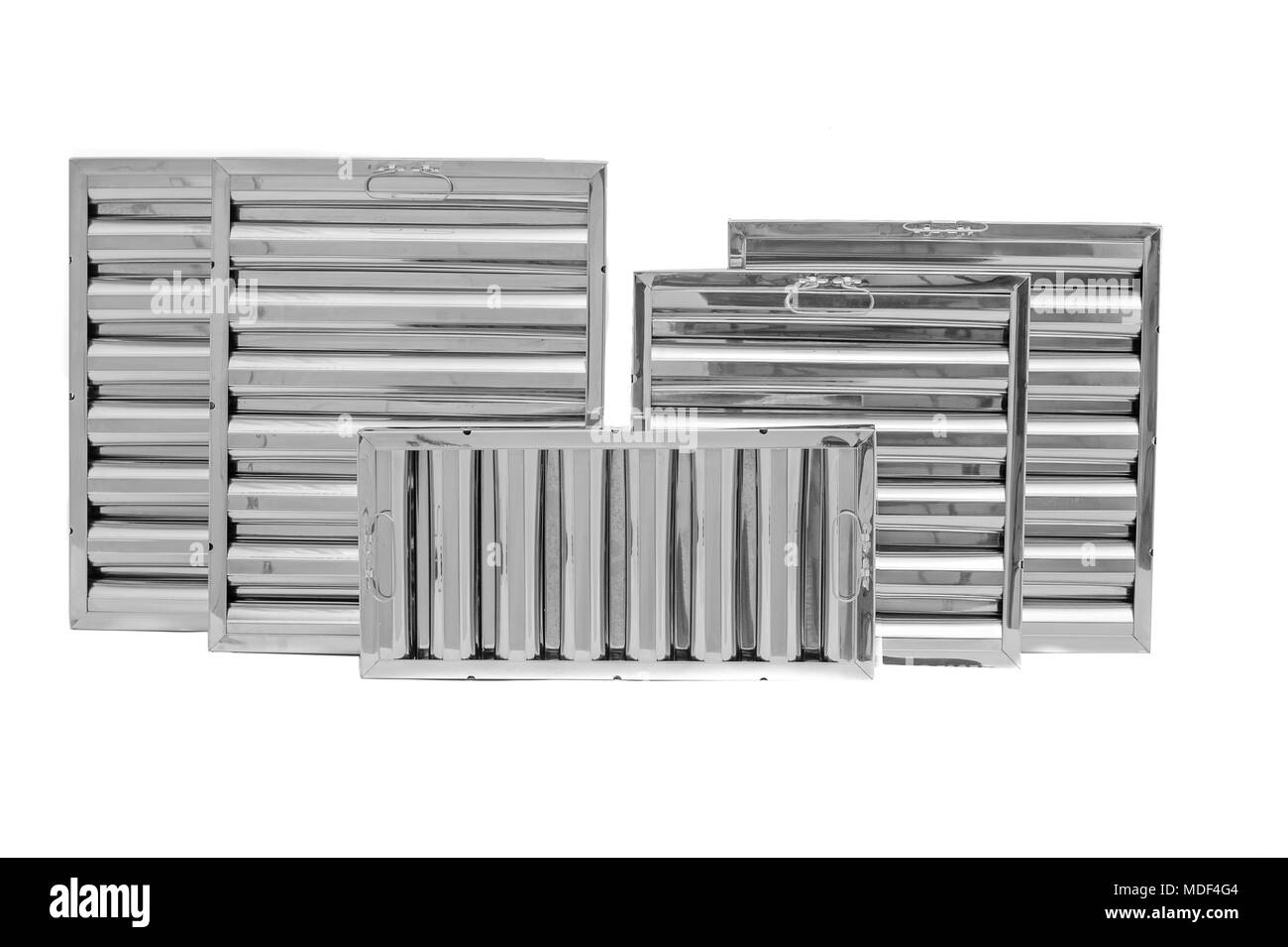 Stainless steel kitchen baffles filters Stock Photo Alamy