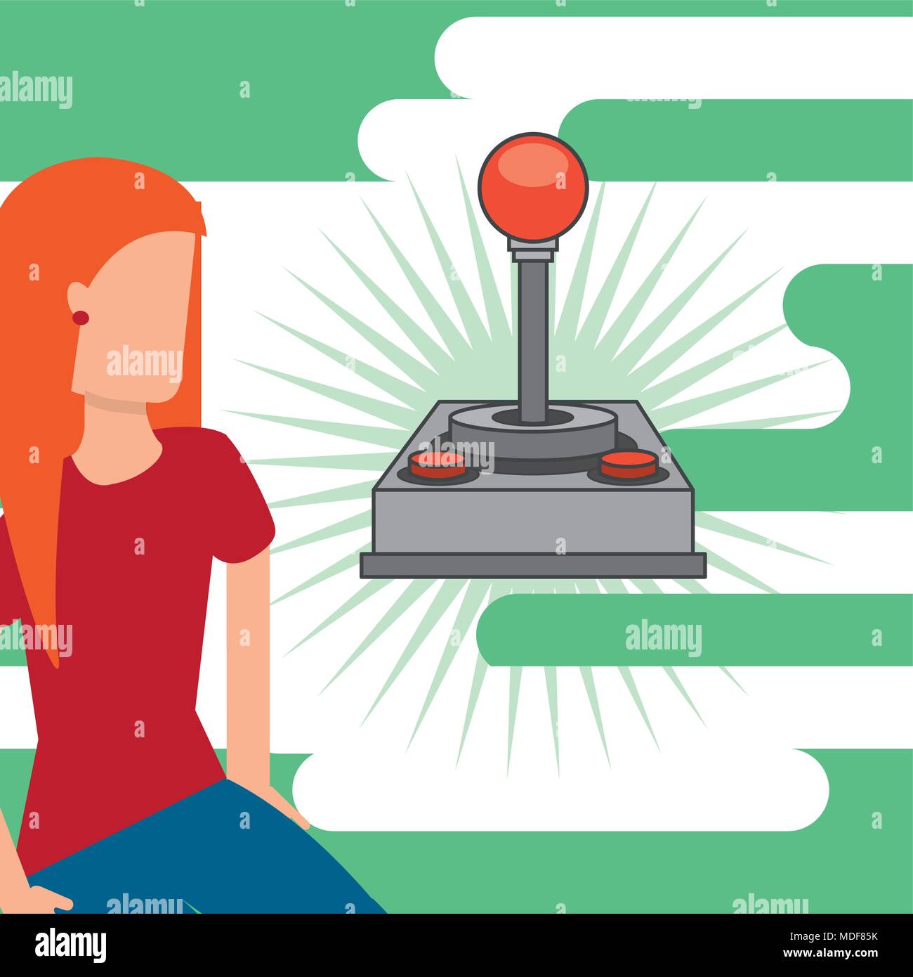 Girl playing computer game Stock Vector Images - Page 2 - Alamy