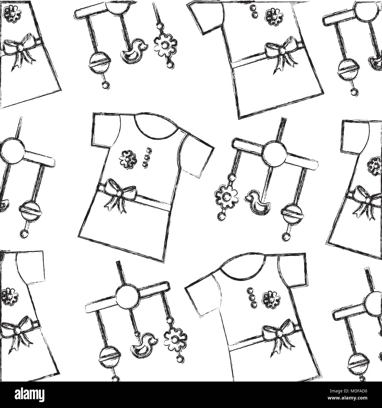 background baby shower boy clothes and footprints Stock Vector Image