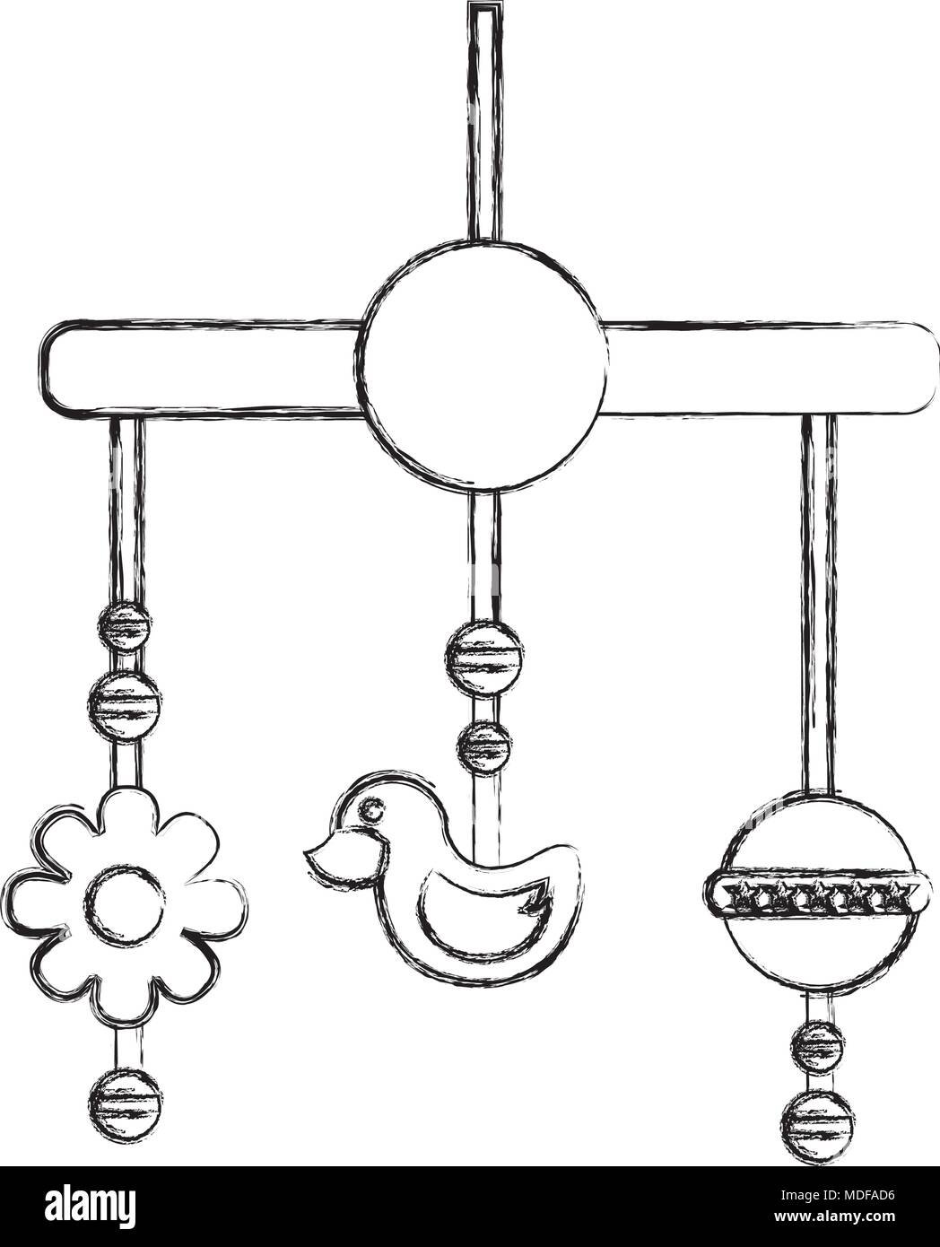 Baby Crib Mobile Toys Decoration Hanging Stock Vector Image Art Alamy