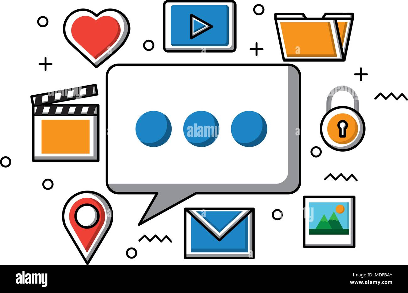 speech bubble social media network icons Stock Vector Image & Art - Alamy