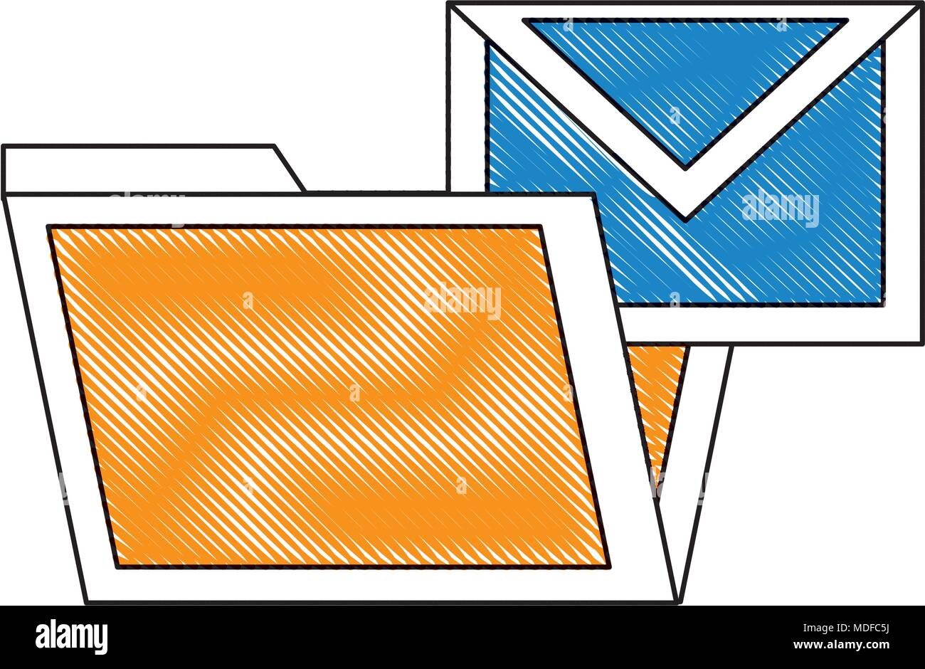 folder file with envelope email Stock Vector Image & Art - Alamy