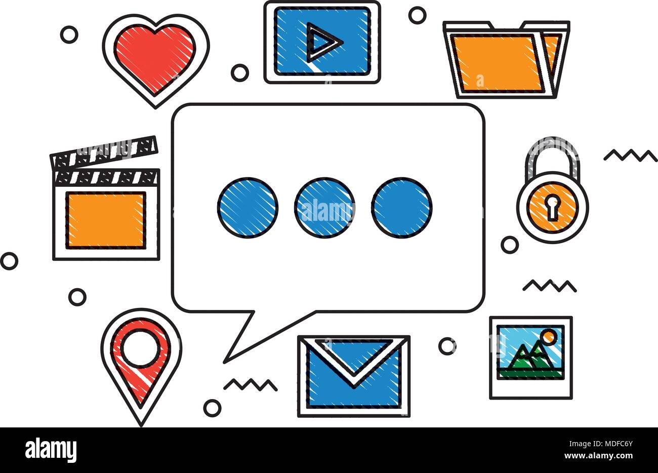 speech bubble social media network icons Stock Vector Image & Art - Alamy