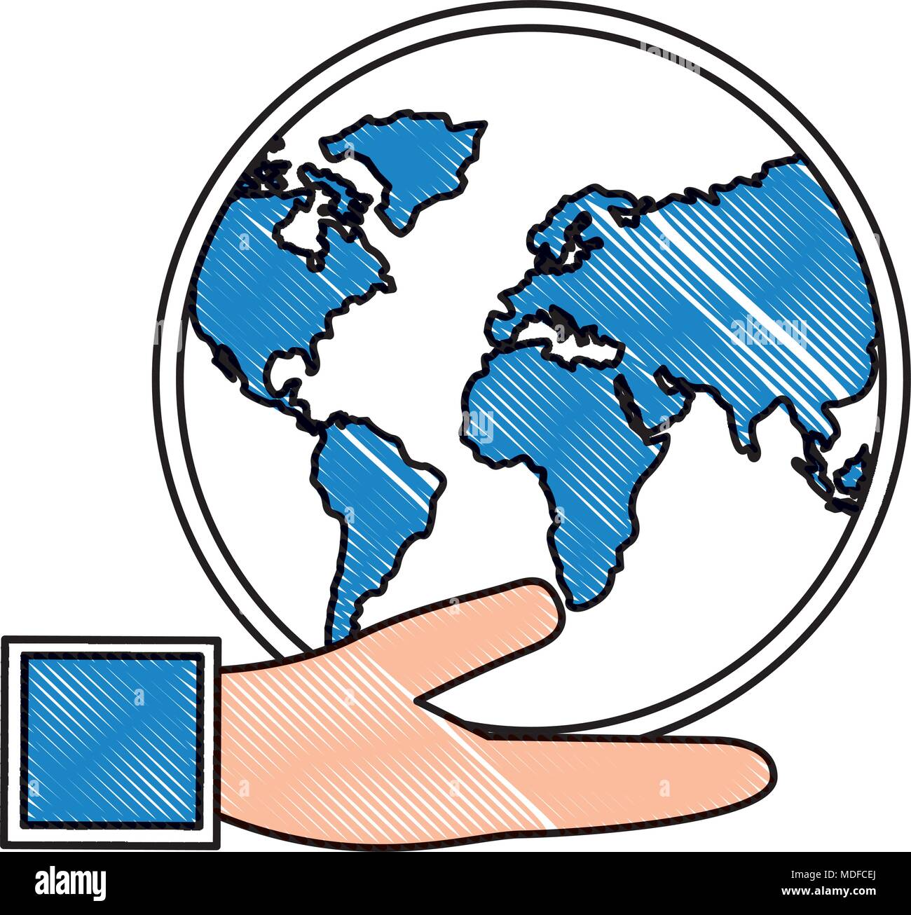 hand holding globe map planet Stock Vector Image & Art - Alamy