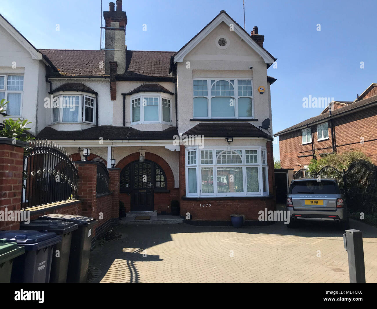 The home of the TV presenter Dale Winton in Jamie Johnson, in Totteridge, north London after the announcement by his agent the 62 year had died. Stock Photo