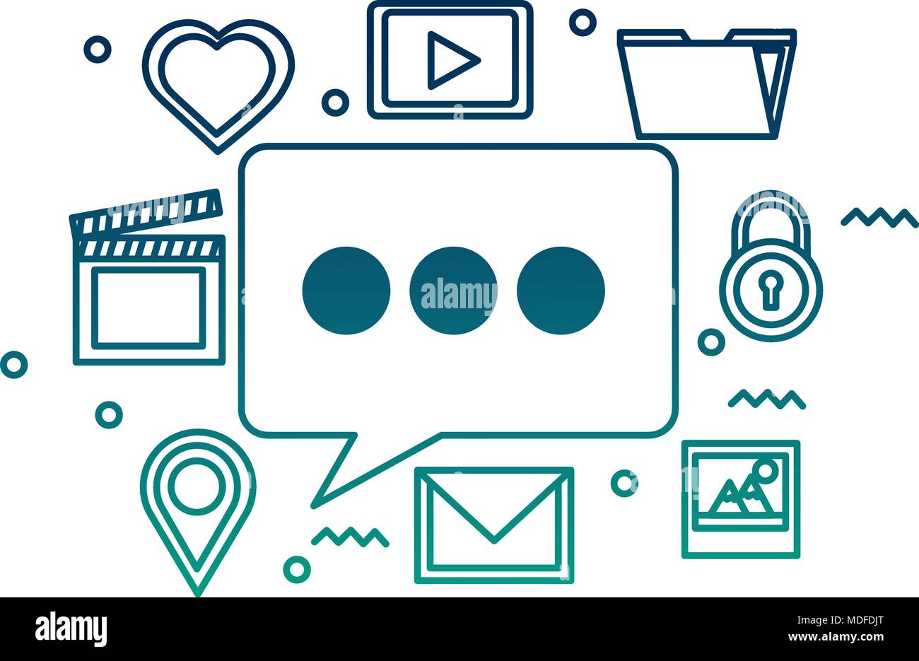 speech bubble social media network icons Stock Vector Image & Art - Alamy