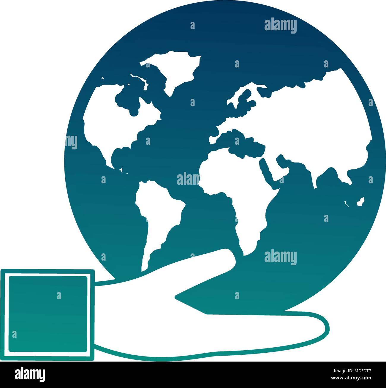 hand holding globe map planet Stock Vector Image & Art - Alamy