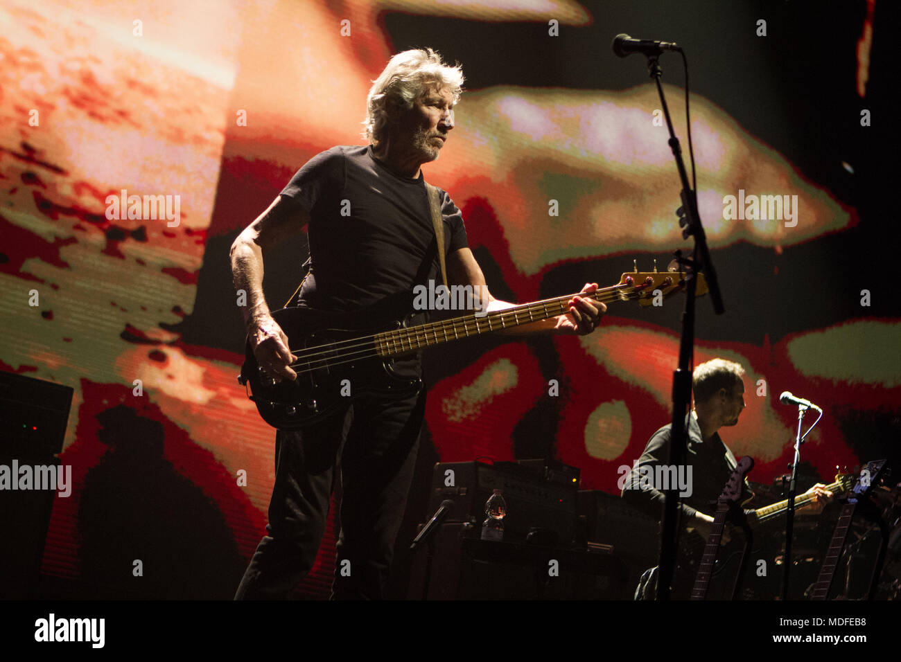 Assago (Mi), Italy 18th of April 2018 Roger Waters performs live at Mediolanum Forum, Assago. © Davide Merli / Alamy Live News Stock Photo