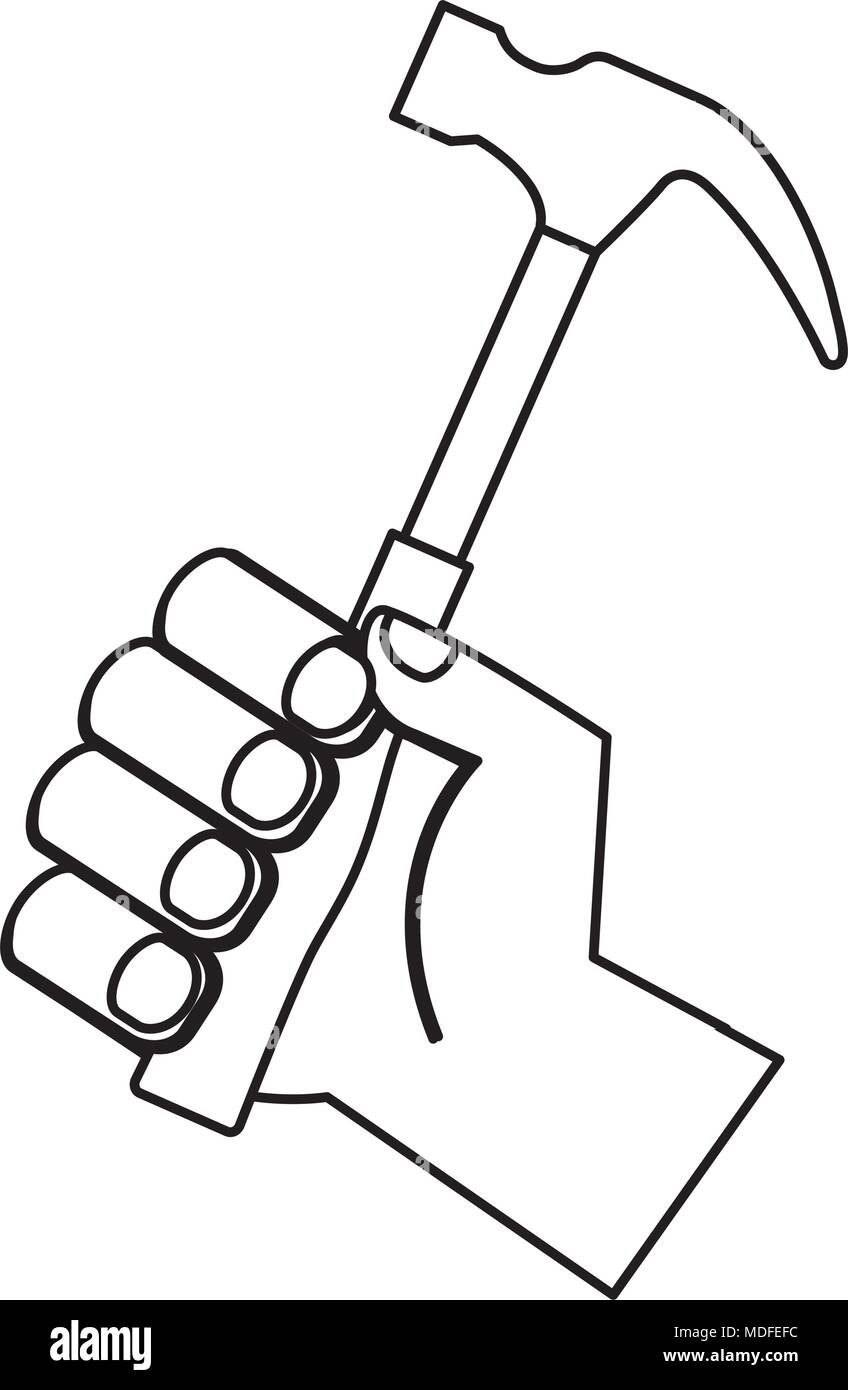hand holding hammer tool repair Stock Vector Image & Art - Alamy