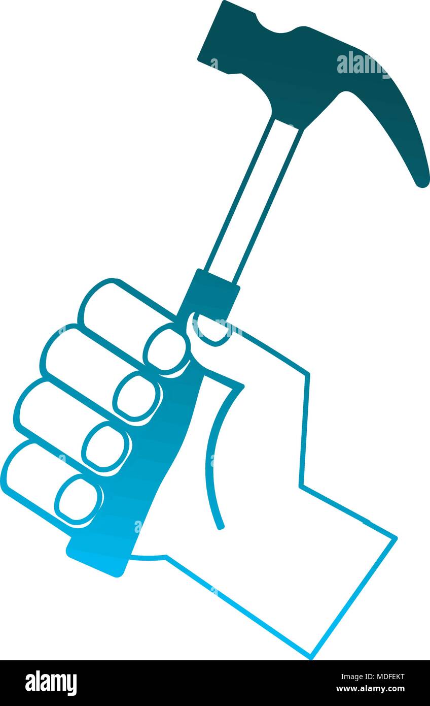 hand holding hammer tool repair Stock Vector Image & Art - Alamy