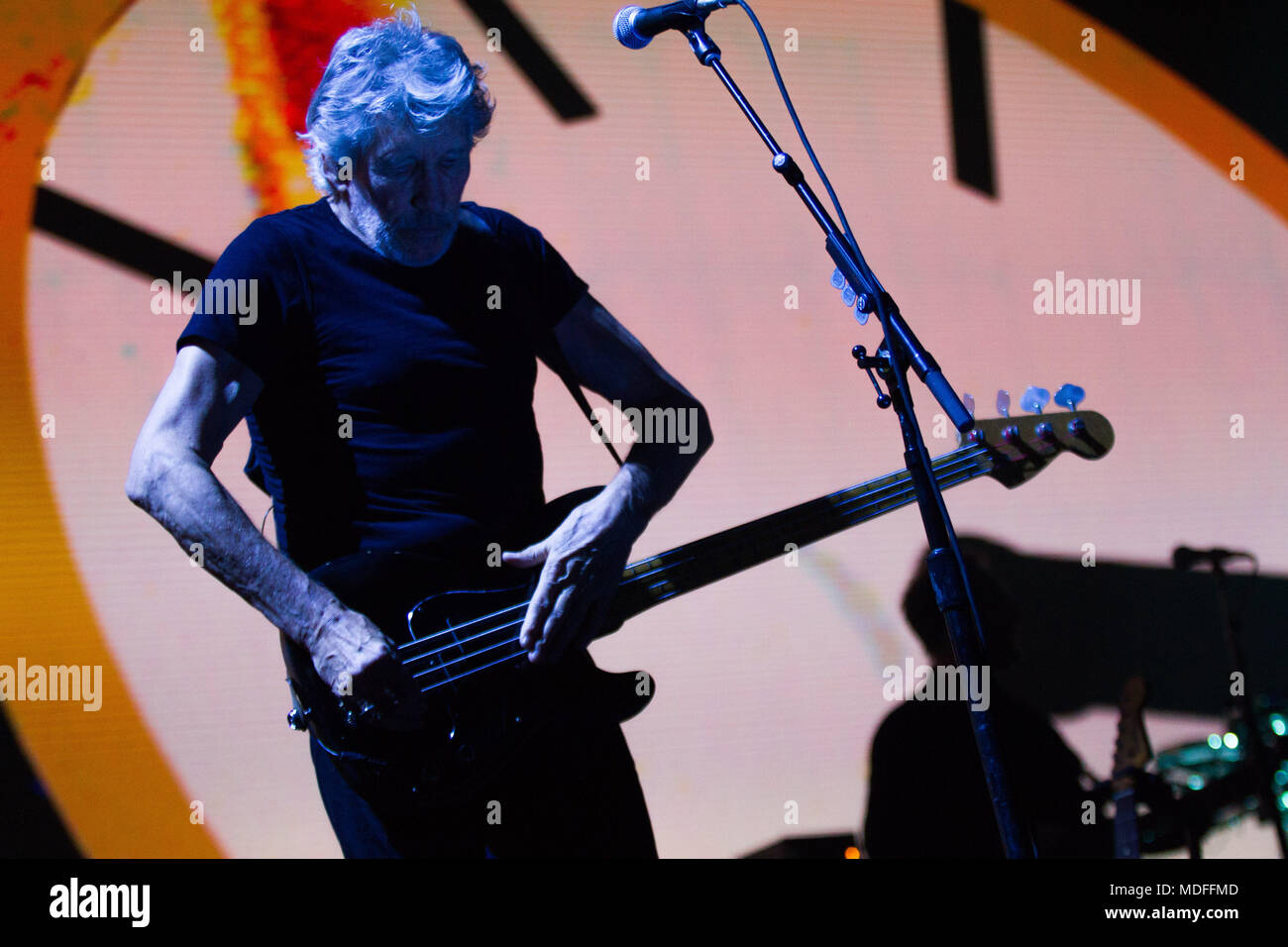 Assago (Mi), Italy 18th of April 2018 Roger Waters performs live at Mediolanum Forum, Assago. © Davide Merli / Alamy Live News Stock Photo