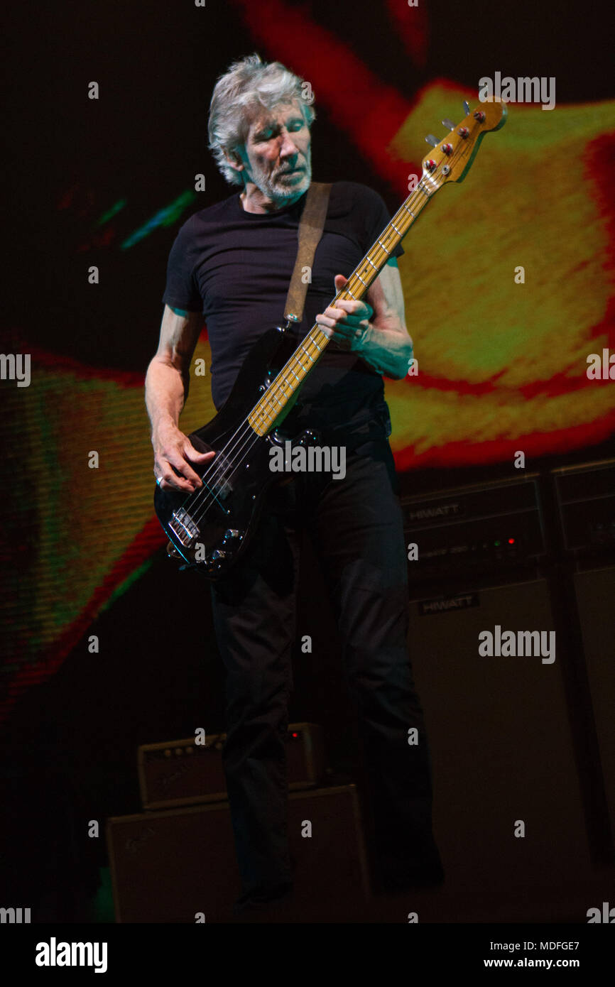 Assago (Mi), Italy 18th of April 2018 Roger Waters performs live at Mediolanum Forum, Assago. © Davide Merli / Alamy Live News Stock Photo