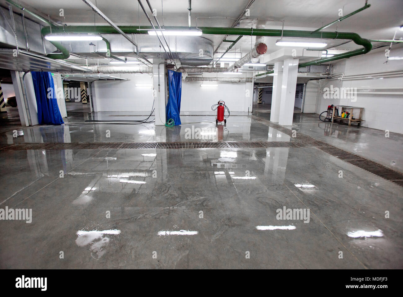 Inside of car wash Stock Photo Alamy