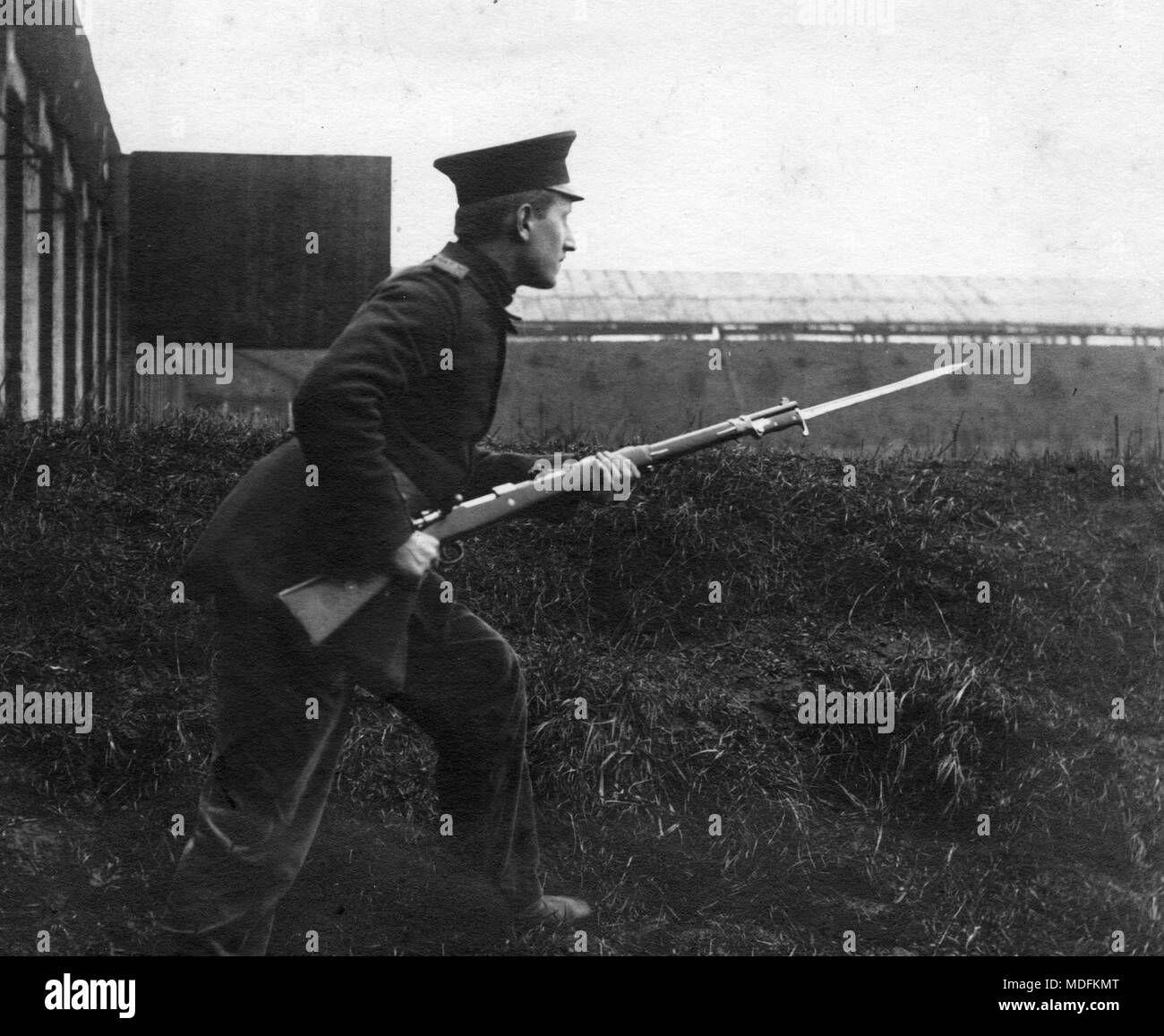 German soldier with bayonet mauser S98 Stock Photo