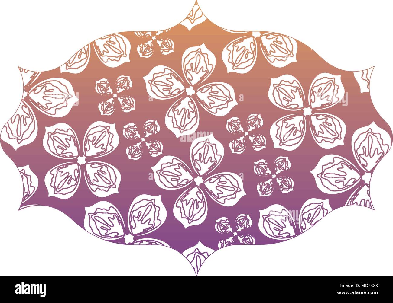 colorful arabic frame with beautiful flowers design. vector ...