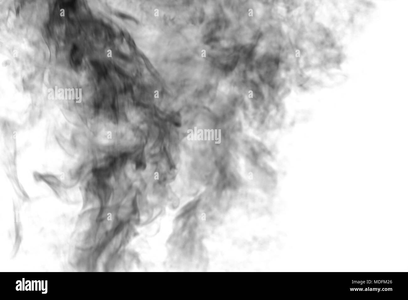 Abstract of black smoke on white background. Abstract smog background. Stock Photo