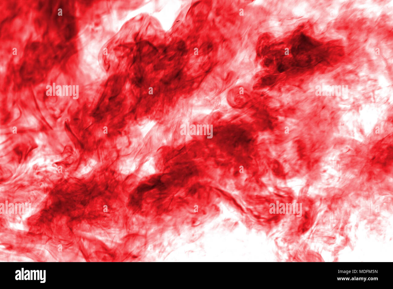 red smoke explode isolated on white background. Stock Photo