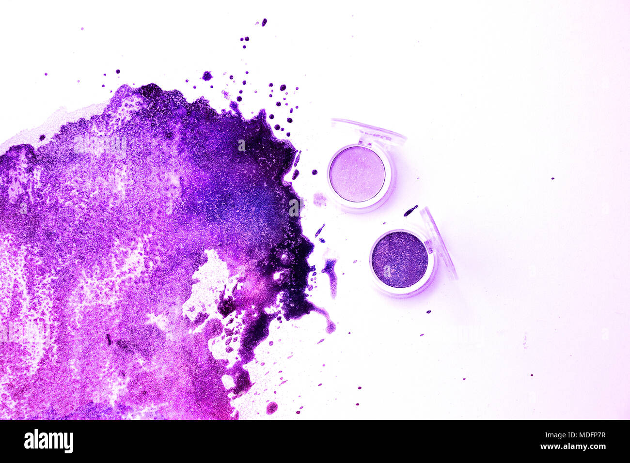 Purple eyeshadow palette Stock Photo