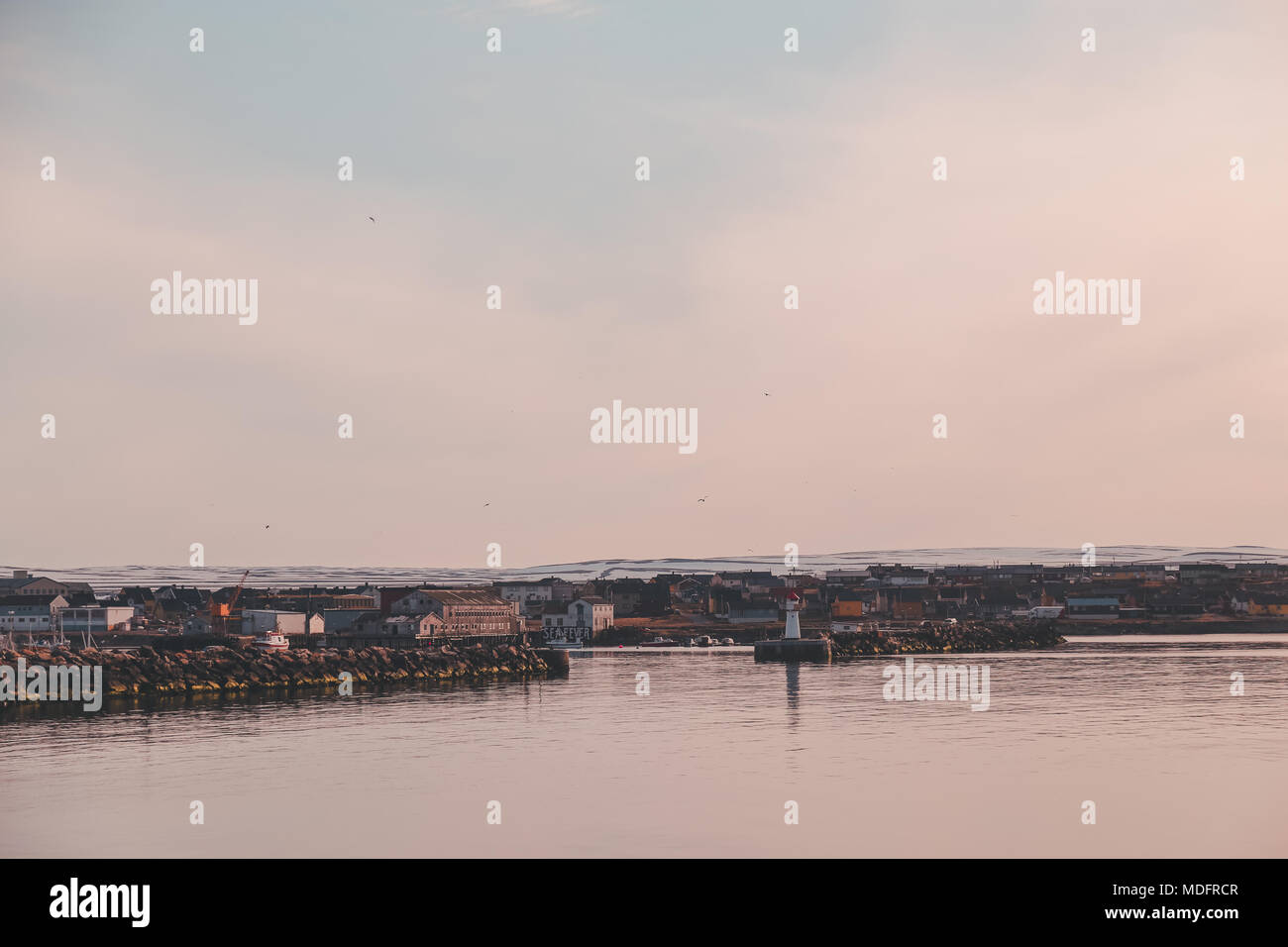 Norway. Inlet to the port of Vardo on a summer day Stock Photo - Alamy