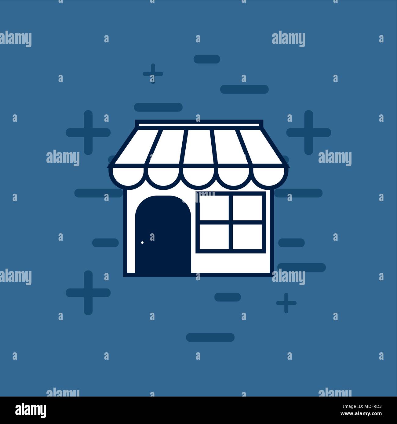 store icon over blue background, colorful line design. vector ...