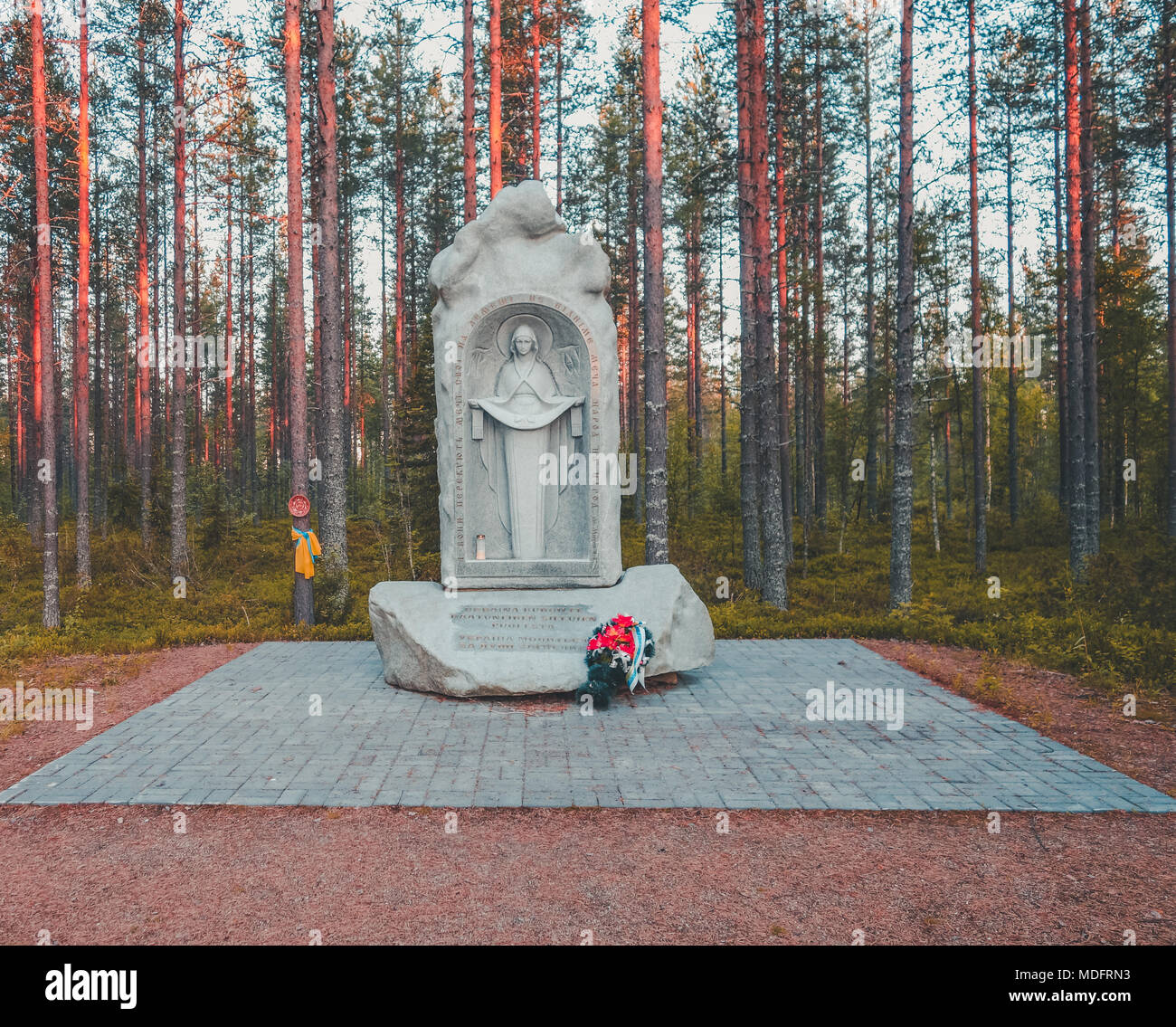 North Finland Suomussalmi, for the memory of 44th Ukrainian Division that where stopped in 1939 battle of Raatteen road Stock Photo
